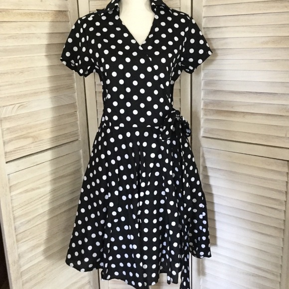 Maggy Tang Dresses & Skirts - Maggy Tang Polka Dot Pin Up Wrap Dress XXL 12 10